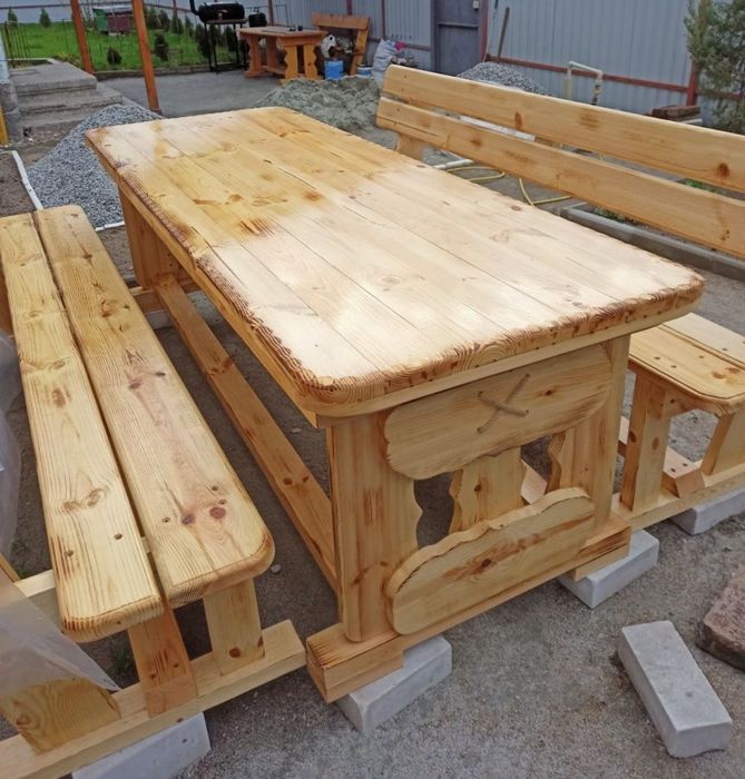 Качеля деревянная стол лавочка