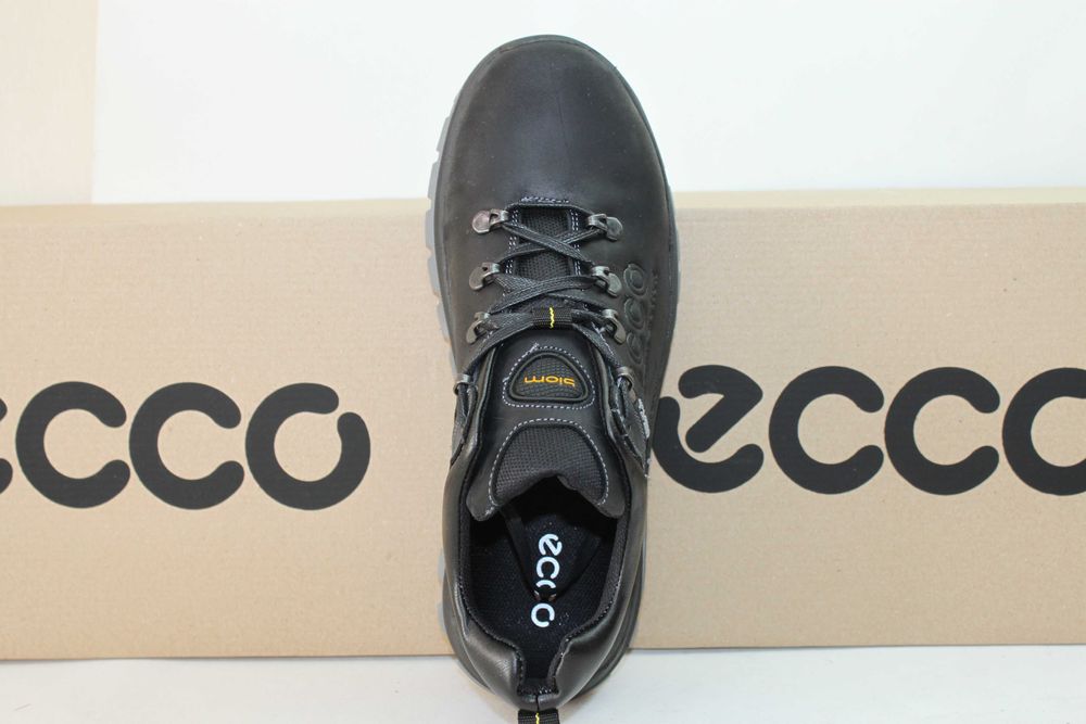 ECCO - кожаные черные кроссовки - туфли - кросівки (код:12-2чер.)