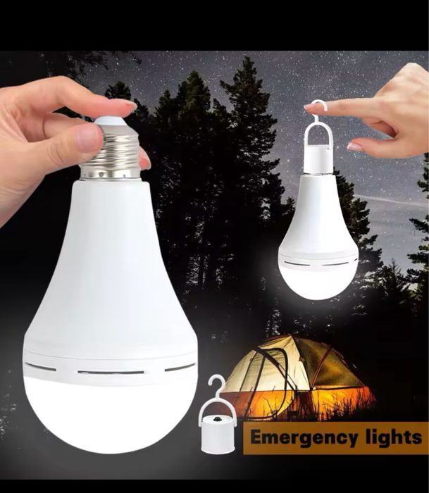 Лампочка с аккумулятором 2 x 18650 20 W лампа аккум мощная