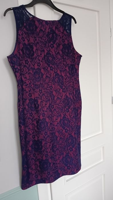 Elegancka sukienka róż z granatem 44-48