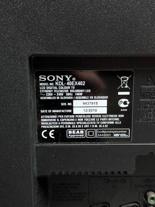 Telewizor Sony KDL-40EX402 40 cali sprawny