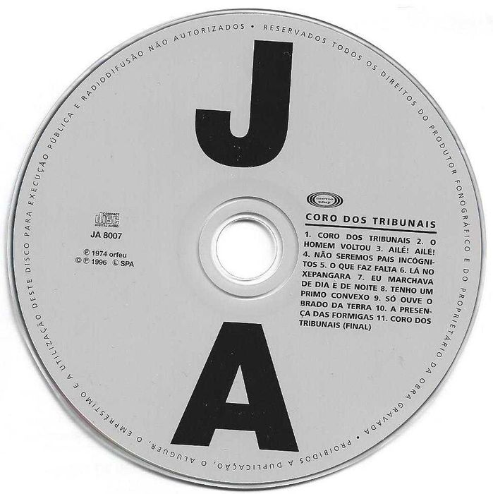 José Afonso	- - - - -		Coro dos Tribunais	- - - - -	CD