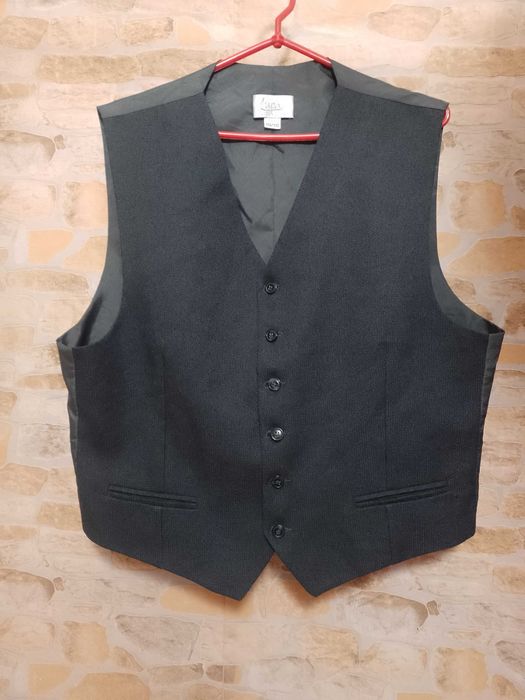 (XL) Szara, Ekskluzywna kamizelka garniturowa z Londynu