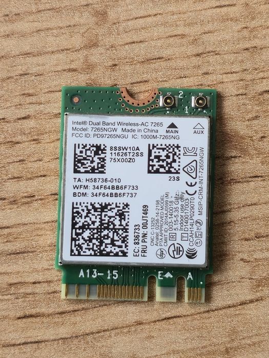 Intel® Dual Band Wireless-AC 7265 Model: 7265NGW