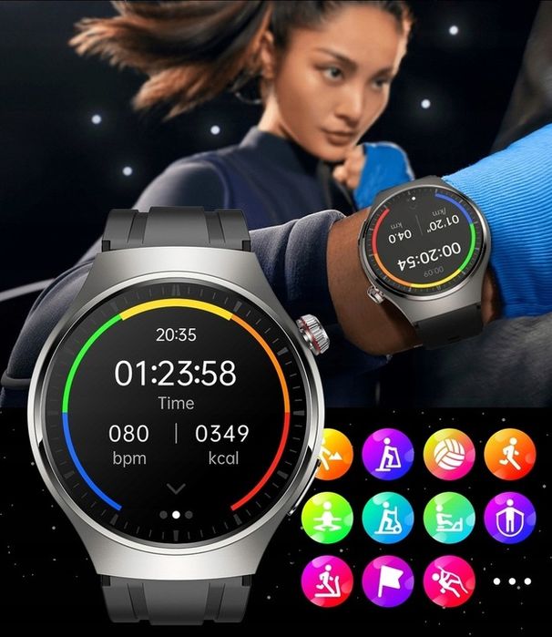 Smartwatch Zegarek Męski Ekg Pomiar Cukru Hrv Rozmowy 3 Paski Szkło Me