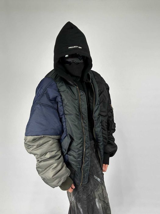 Project GR бомбер черный куртка різнокольорова зіпка курточка S M L