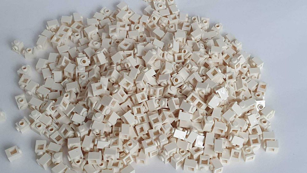 LEGO 4070, klocek 1x1 reflektor, biały, 700 sztuk, nowe