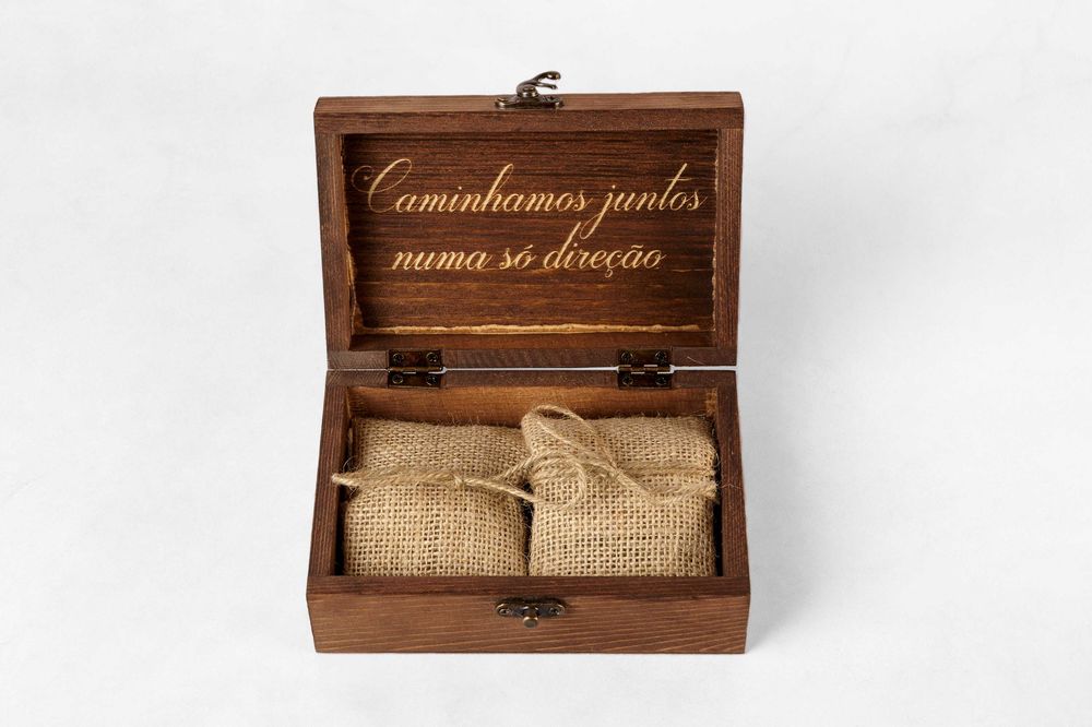 Caixa de alianças - Perfeita para transportar as alianças de casamento