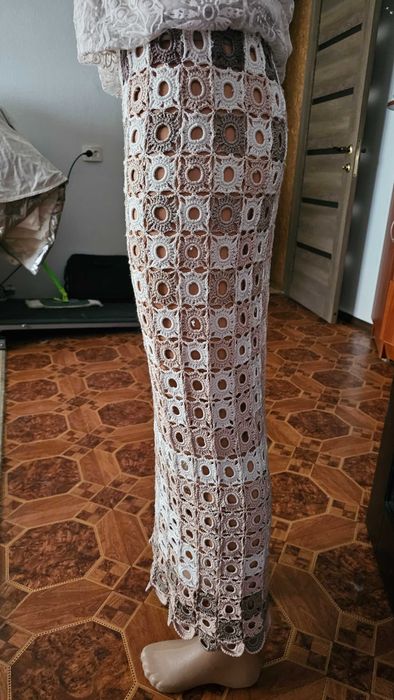 Юбка вязанная. ручная работа