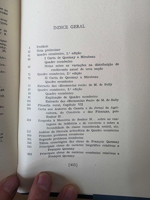 Livro "Quadro Económico"