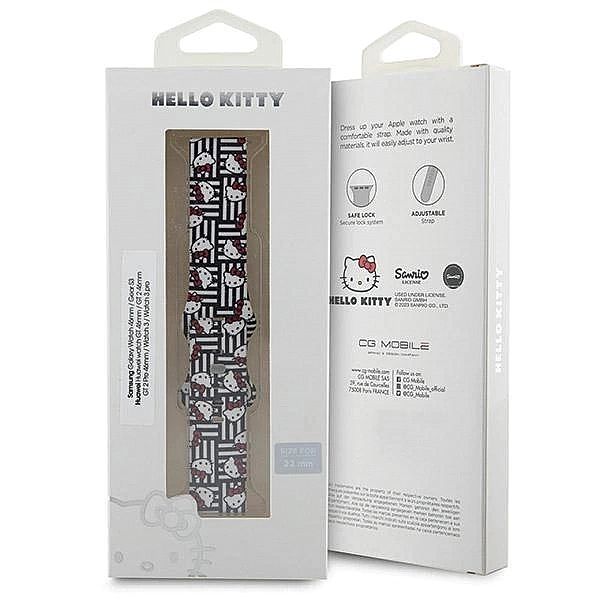 Pasek Hello Kitty Silicone Heads & Stripes uniwersalny 22mm - czarny