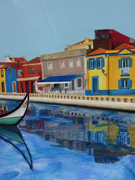 Aveiro - moliceiros no canal - pintura sobre tela
