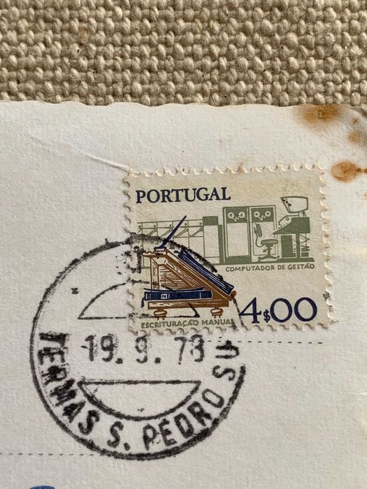 Postal Hotel Vouga S. PEDRO DO SUL - Portugal (Termas) com selo antigo