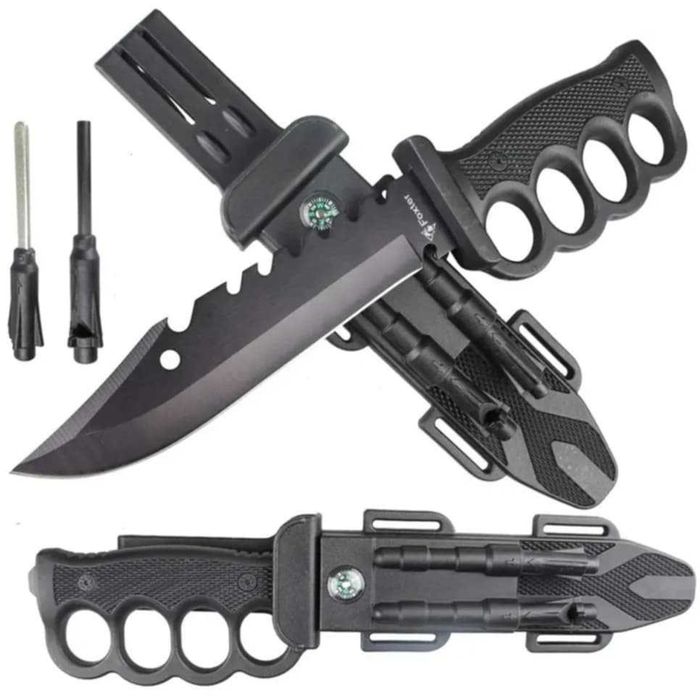 FOXTER Nóż taktyczny survival Bowie – krzesiwo, pokrowiec N2313