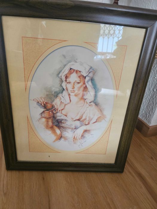 Quadro de uma mulher com jarro