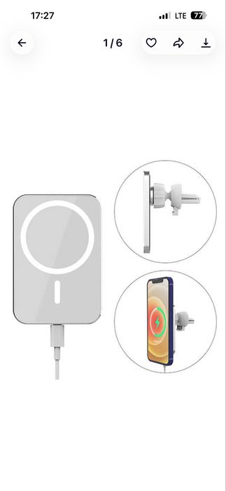 MagSafe тримач у машину магнітний автотримач із бездротовою зарядкою MagSafe для iPhone 11 і вище