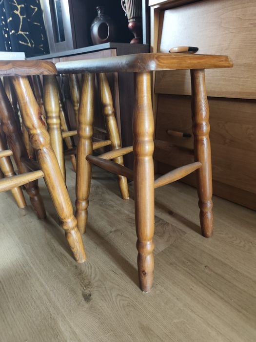 Taboret drewniany zestaw