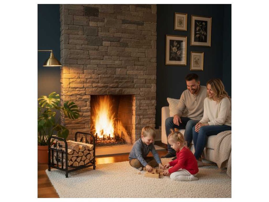 Kosz Na Drewno Kominka Kominkowe Stojak Metalowy Pojemnik Jeleni