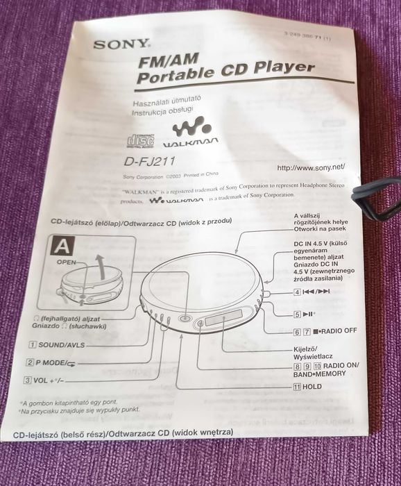CD Walkman Sony D-FJ211