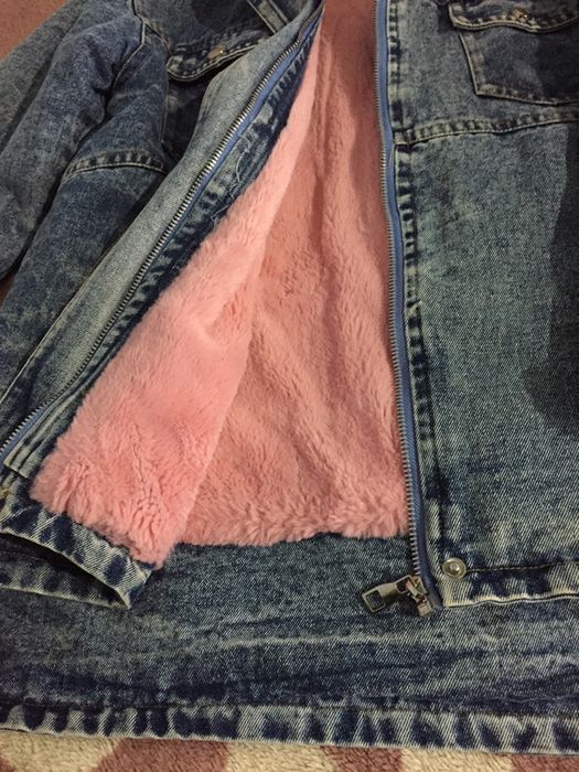 Джинсова підліткова тепла куртка 150