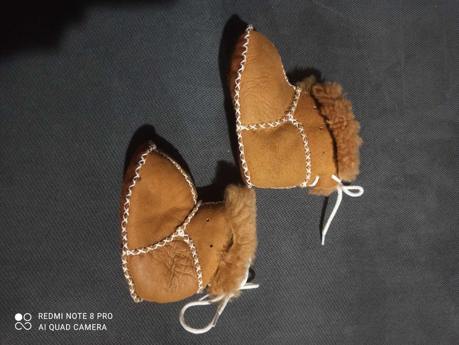 Шкіряні зимові пінетки 6-12 місяців