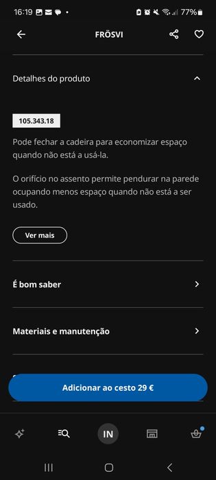 2 Duas Cadeiras ikea dobráveis madeira