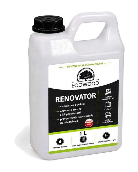 Ecowood Renovator 1 L – zmywacz starych powłok z drewna: olej, farba, lakier