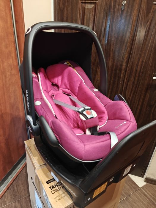 Fotelik Maxi Cosi 0-13kg, Pebble Plus,baza Family Fix3,samolot, podróż
