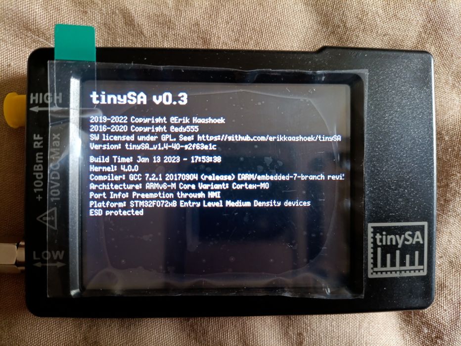 Спектроанализатор Tiny SA 2.8 inch spectrum analyzer TinySA 960 MHz