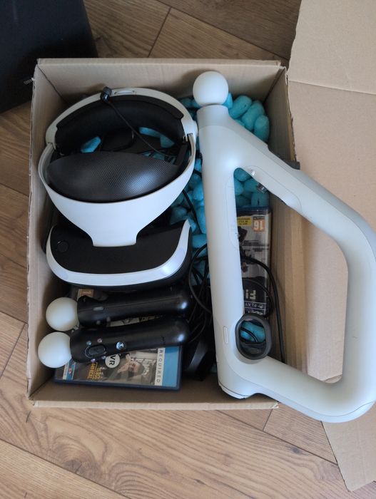 PlayStation VR PS4 + Kamera + 2x Move + Aim Controller + Gra | Kompletny zestaw