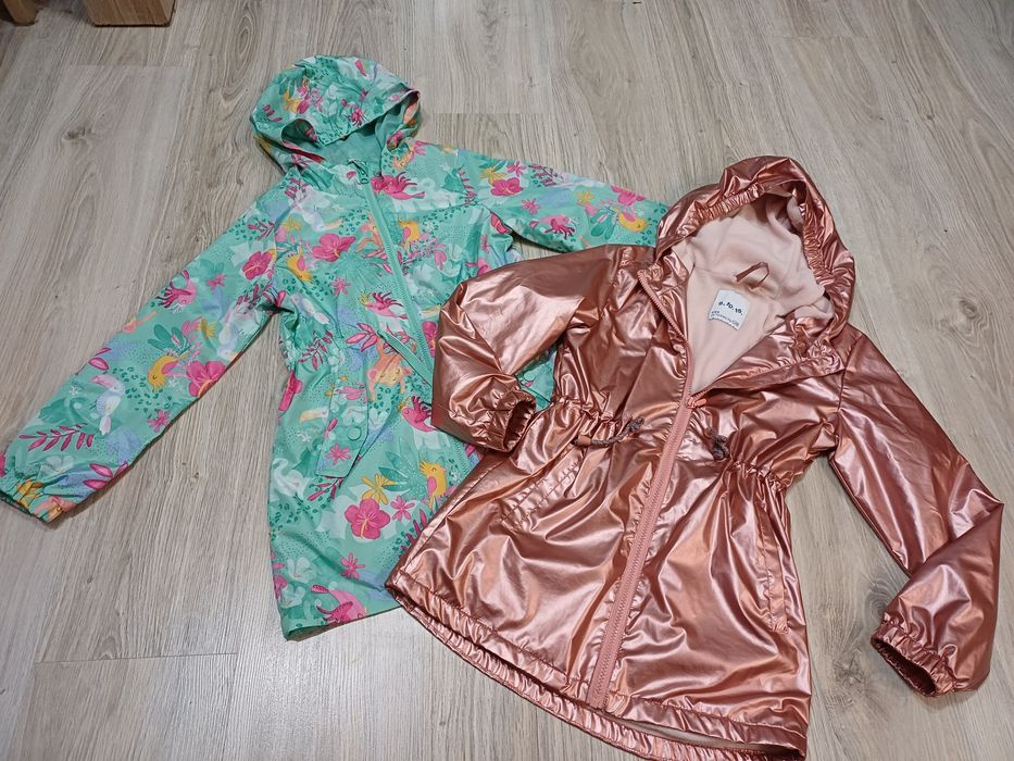 Kurtki przejściowe r.128/134, parka, wiatrówka, wiosenna