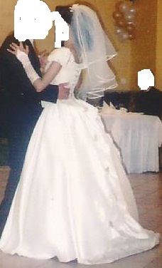 Suknia ślubna. Kremowo-złota, piękny tył r.36/38