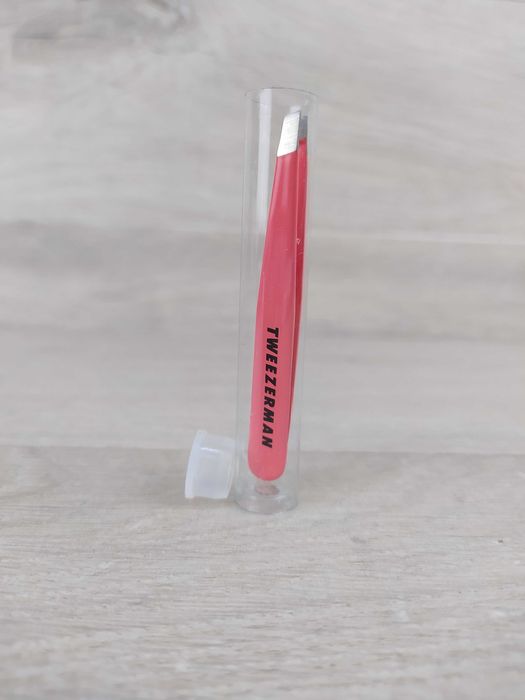Tweezerman Mini Pęseta do brwi stal nierdzewna różowa