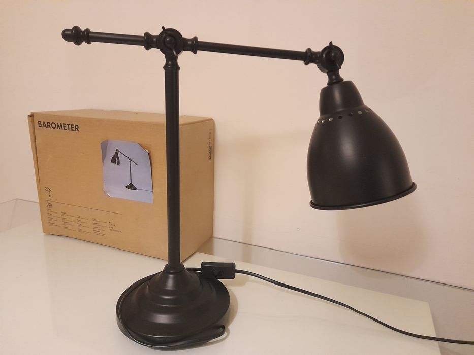 Candeeiro de secretária BAROMETER IKEA preto mate NOVO
