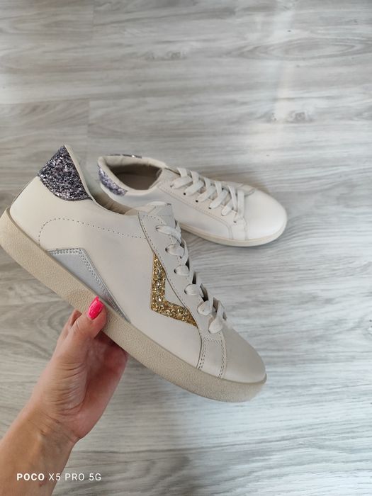 Beżowe buty sportowe damskie eko skóra 40