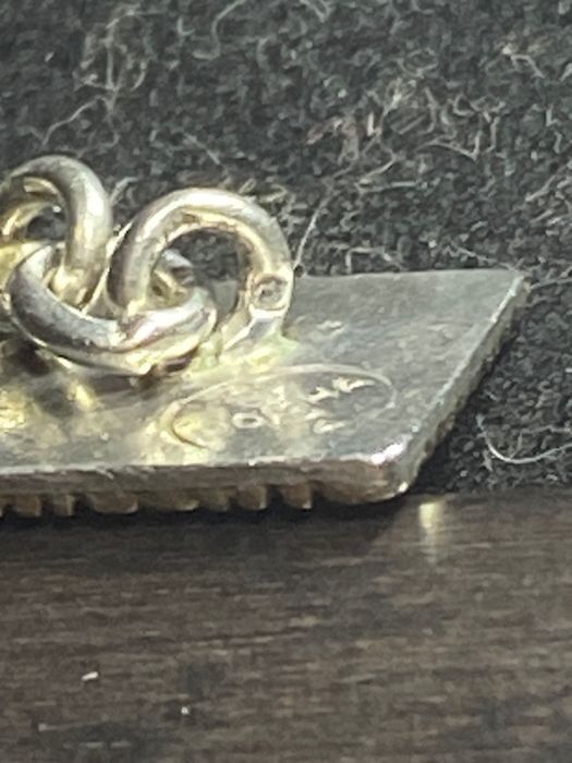 Botões de punho Platina Ouro Prata Contrastados Portugal Anos 30