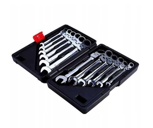 Набір ключів 12 шт. в КЕЙСІ набор ключей с трещеткой на кардане