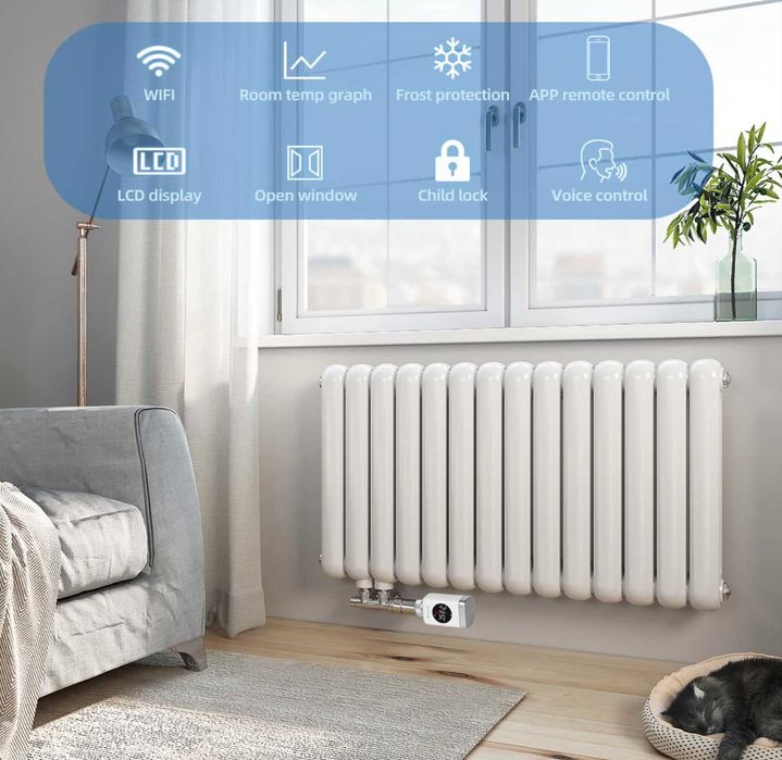 SALCAR Termostat grzejnikowy TRV801W Termostat LCD WiFi -3 szt NOWE