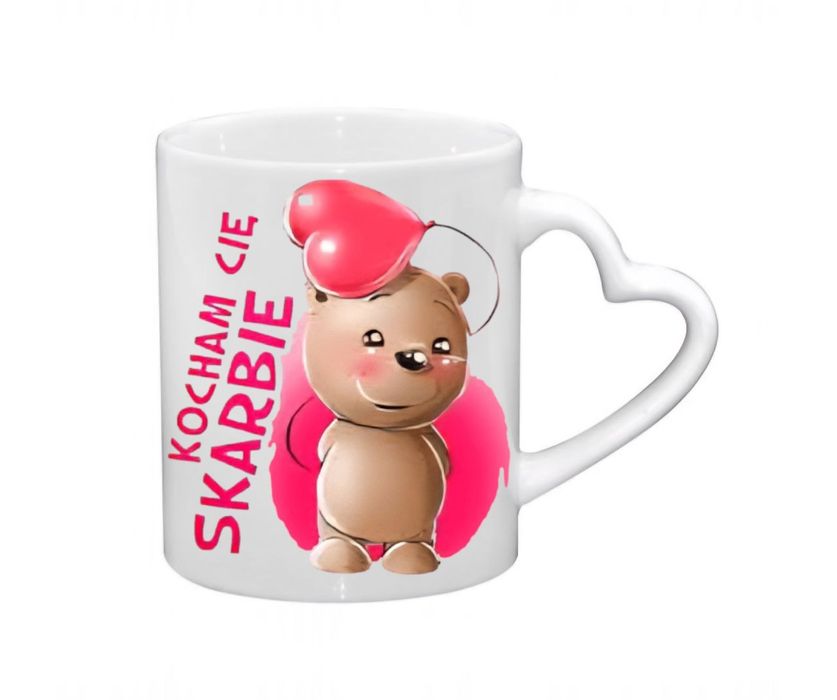 Kubek z uszkiem z sercem