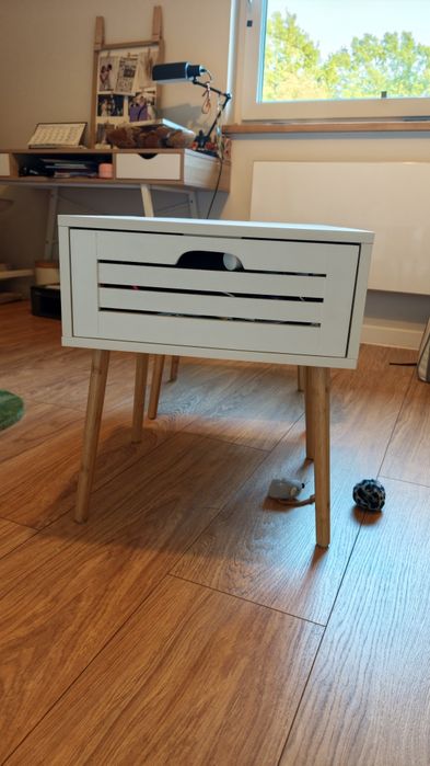 2 × szafka nocna JYSK BROBY biały/bambus – styl skandynawski