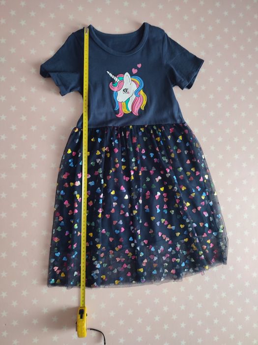 Vestido unicórnio com tule - 6/8 anos