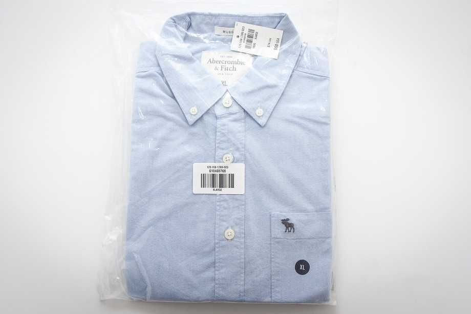 Abercrombie & Fitch New York Koszula Męska - Muscle Fit L XL Niebieska