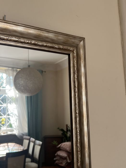 Lustro IKEA srebrne przecierane stylizowane