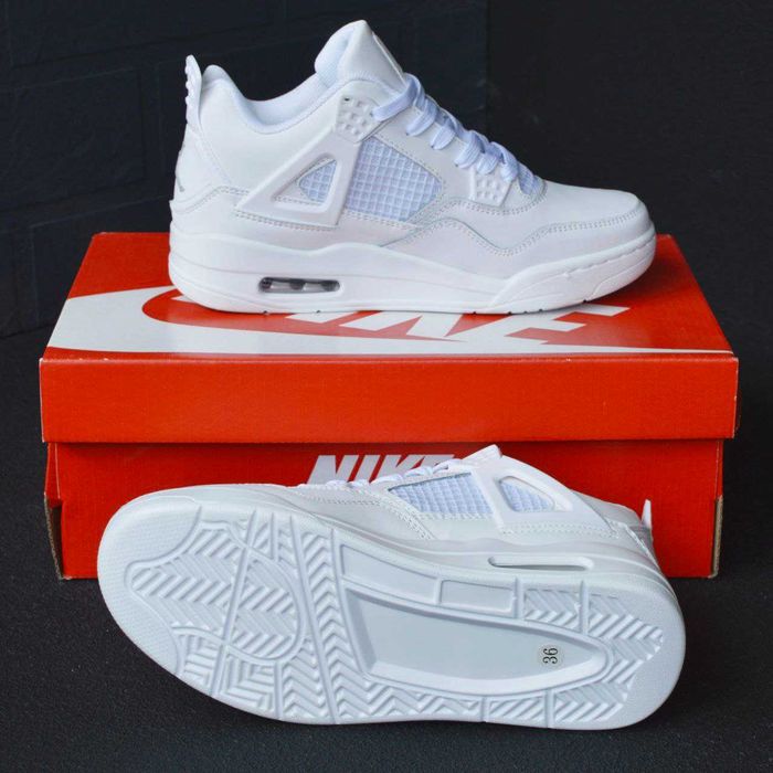 !SALE! Nike Air Jordan Retro 4 Full White 36 37 38 39 40 41 42 джордан