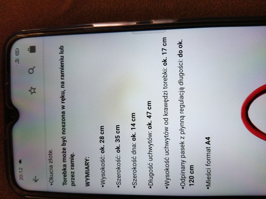 Nowa torebka damska czerwona ponadczasowa