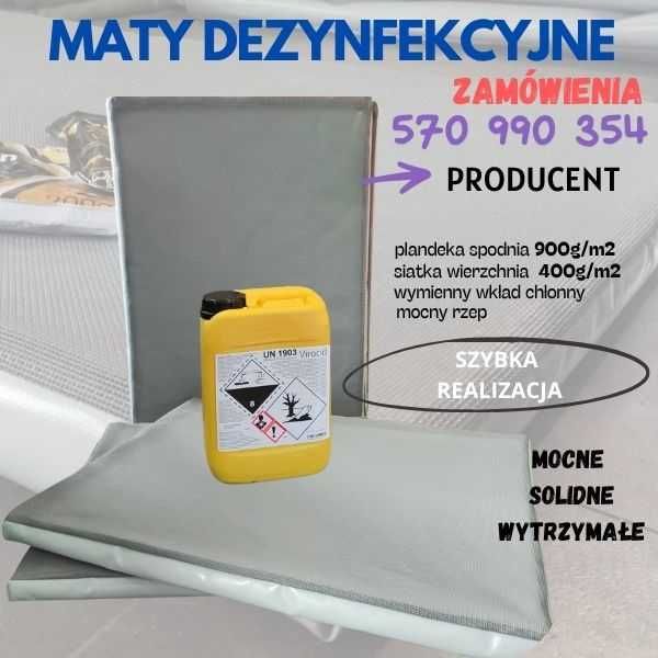 Mata Dezynfekcyjna Przejazdowa, maty- 50x200X5cm STOP ASF PTASIA GRYPA