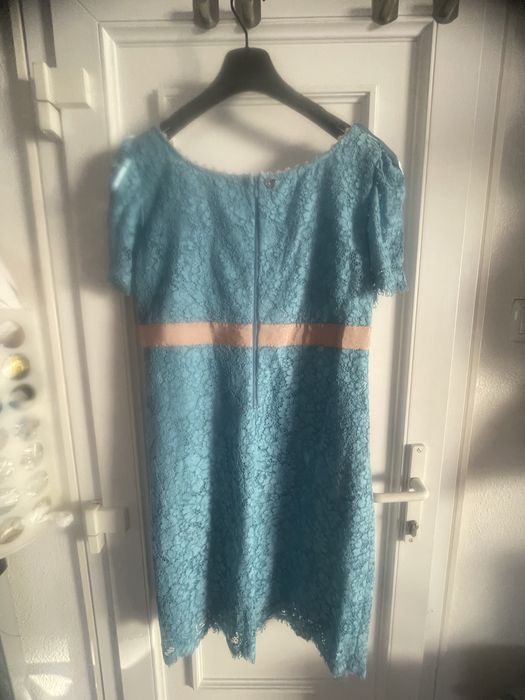 Vestido azul de renda da twinset