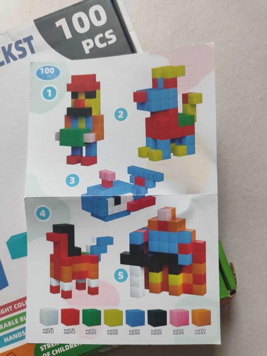 100 sztuk klocki magnetyczne Minecraft zabawka kolorowe