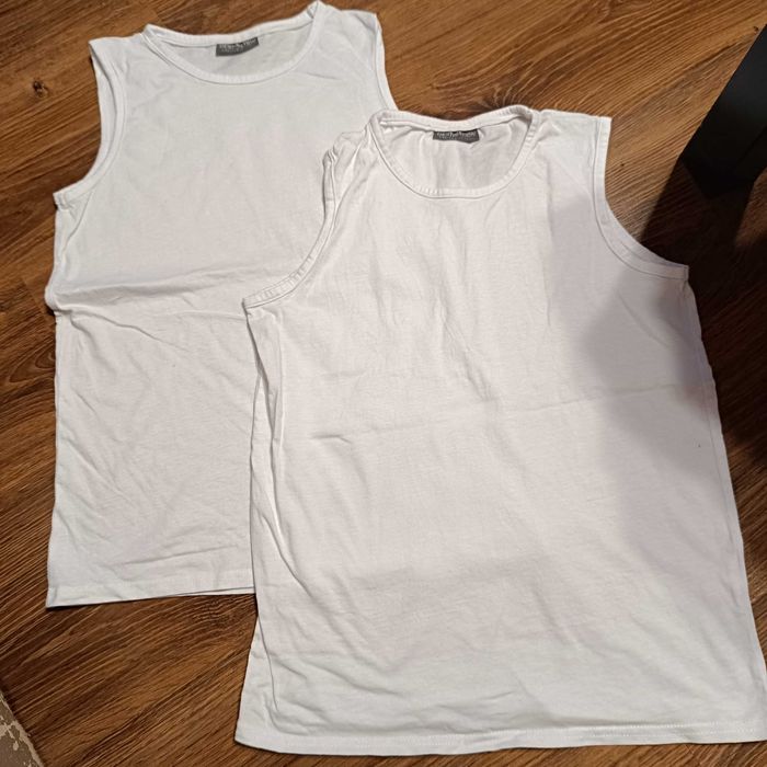 2 białe podkoszulki 146-152