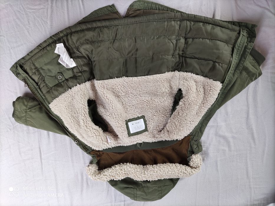 Kurtka zimowa, parka khaki, Zara 98